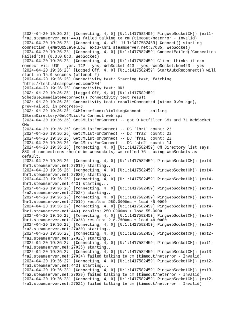 Connection Log | PDF | Software | Data Transmission