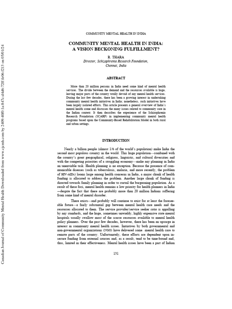 Essentials for Community Mental Health Care | PDF | Mental Disorder ...