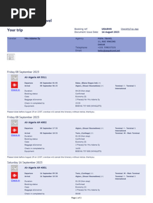 Itinerary