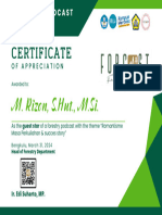 Green and White Modern Certificate of Appreciation