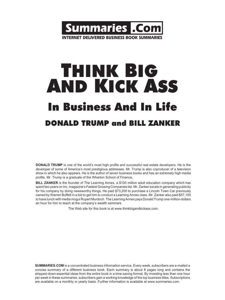 Think Big and Kick Ass Summary | PDF