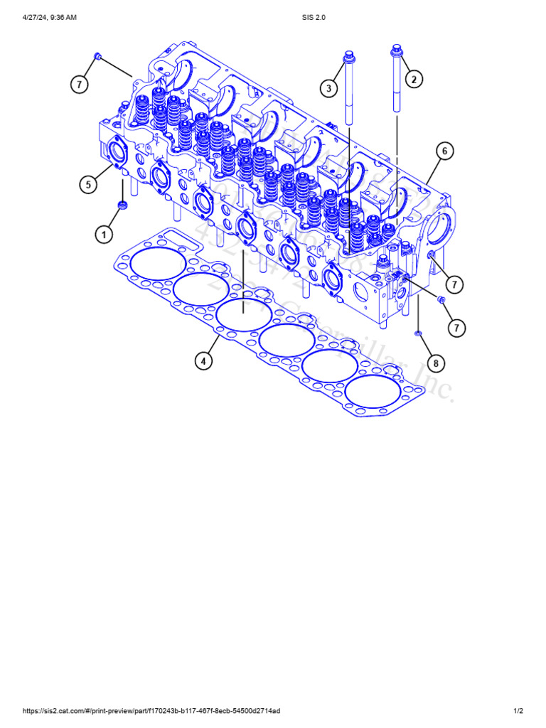 Caterpillar 432-5472 Cylinder Head Parts List | PDF | Engineering | Engines
