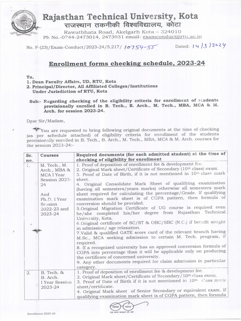 En Checking Schedule Order | PDF