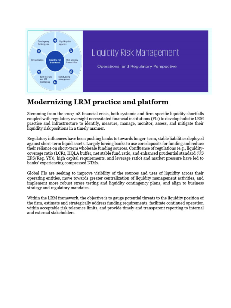 Modernizing Liquidity Risk Management | PDF | Market Liquidity ...