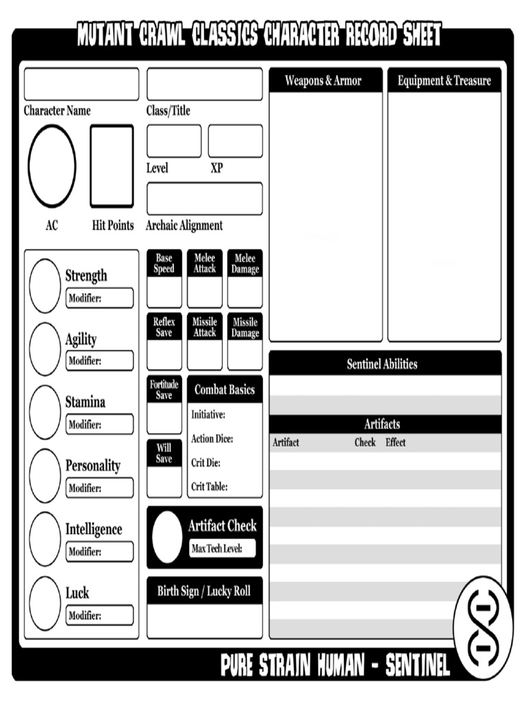 MCC RPG Character Sheets PSH Sentinel FF Book Antiqua | PDF