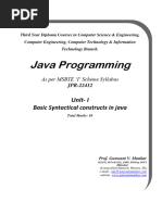 Java Programming: Basic Syntactical Constructs in Java