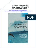 Textbook Ebook Introduction To Management Accounting Global Edition 17Th Edition Charles Horngren All Chapter PDF