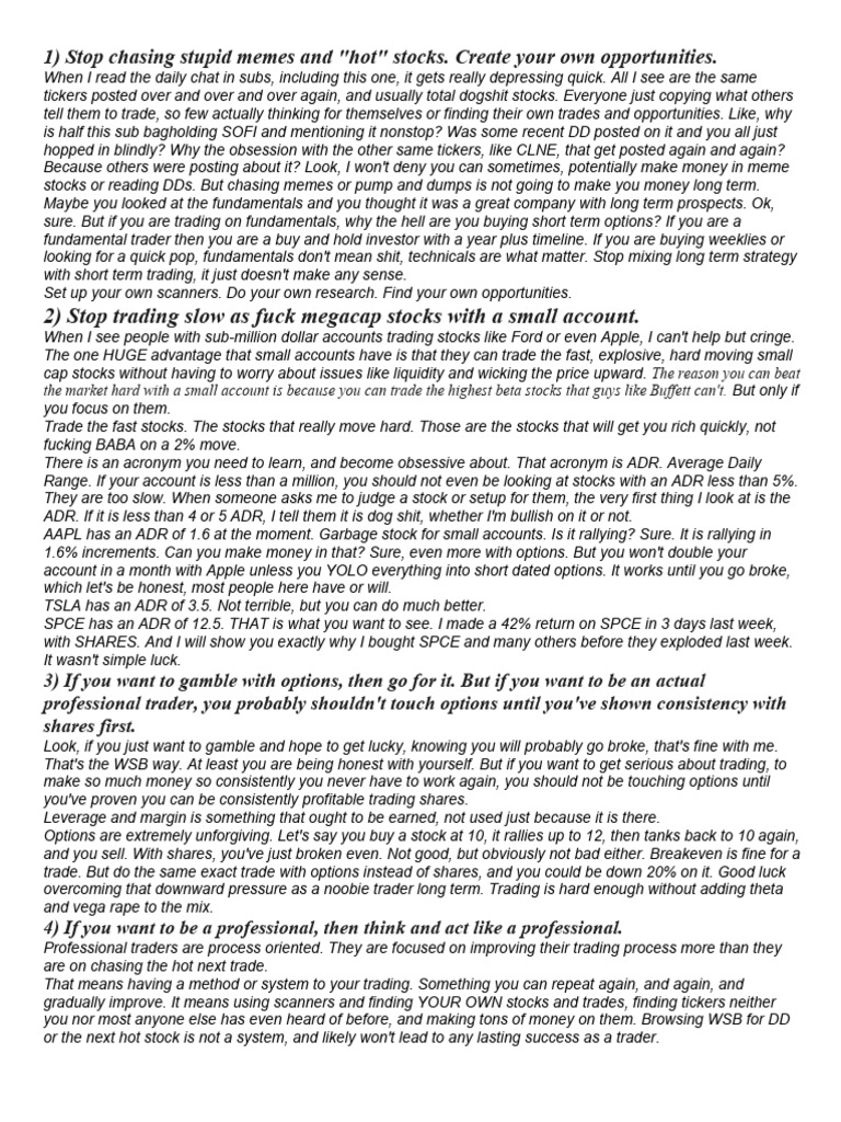 Stop Chasing Meme Stocks: Trade Smart | PDF | Option (Finance) | Order ...