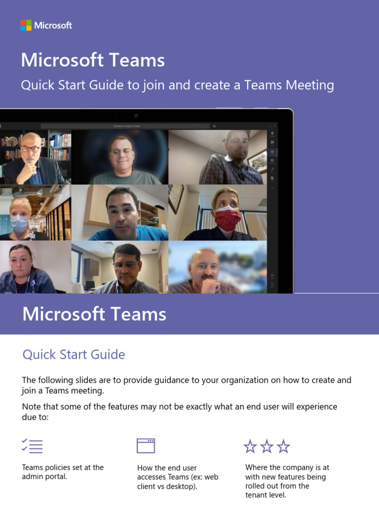 Microsoft Teams Meeting Quick Start Guide | PDF | Application Software ...