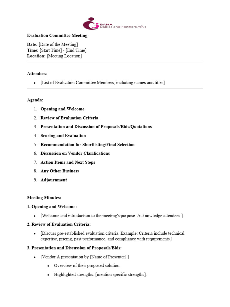 Evaluation Committee Meeting Summary | PDF