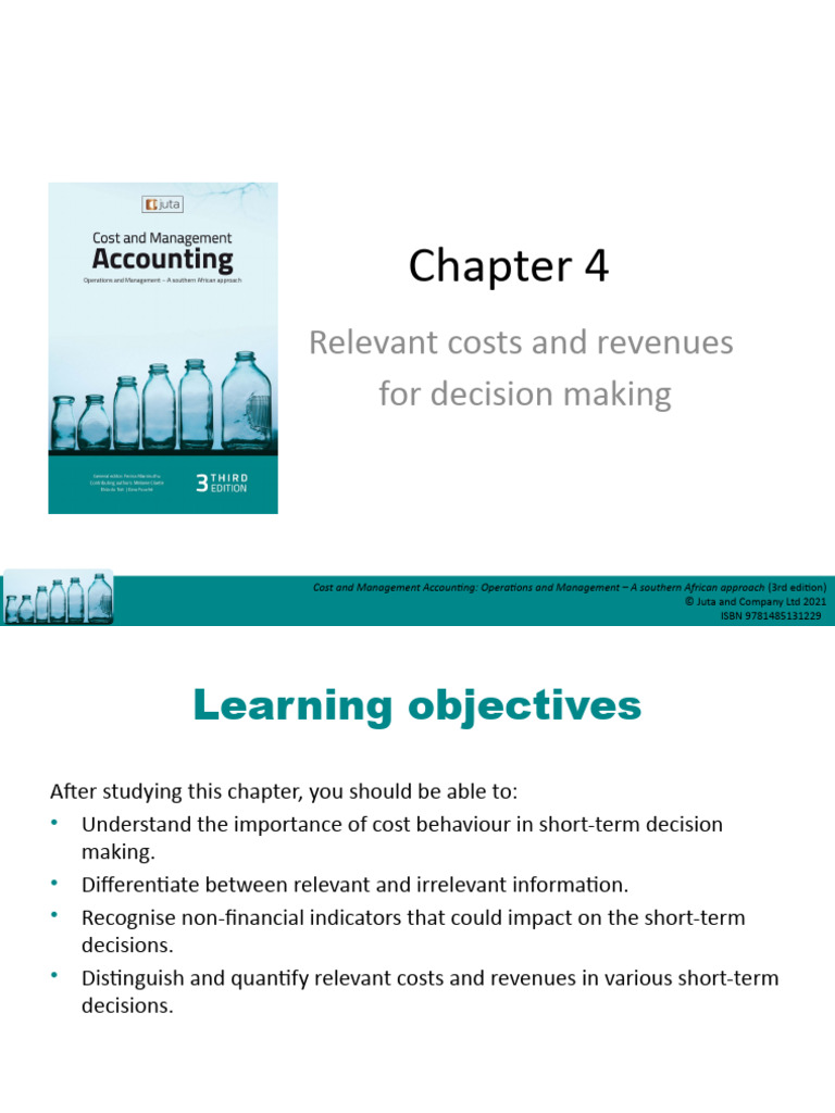 Relevant Costs in Short-Term Decisions | PDF | Management Accounting | Cost