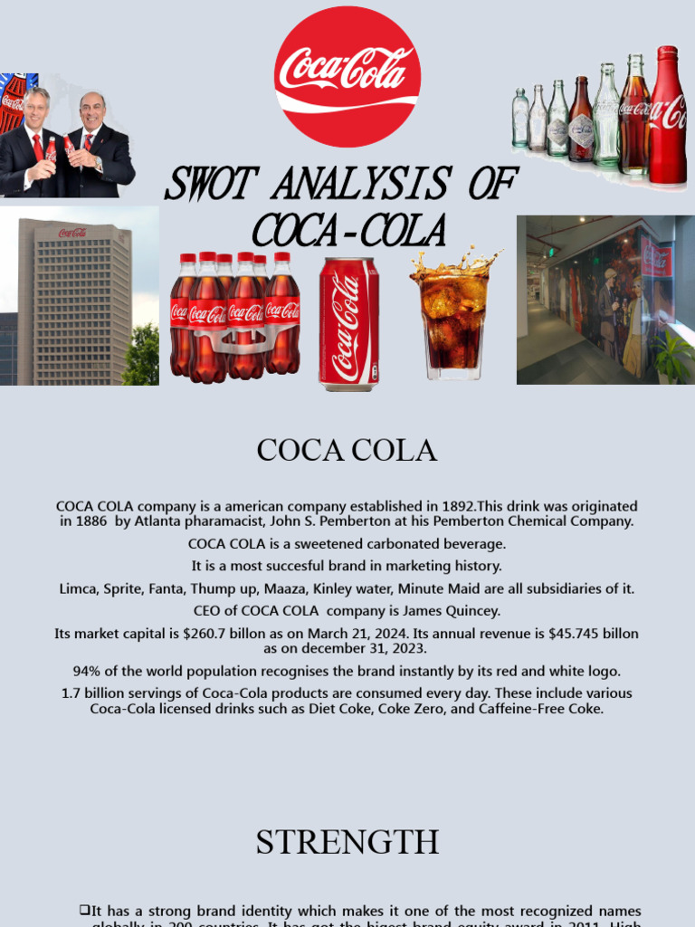 Swot Analysis Of Pdf Coca Cola The Coca Cola Company
