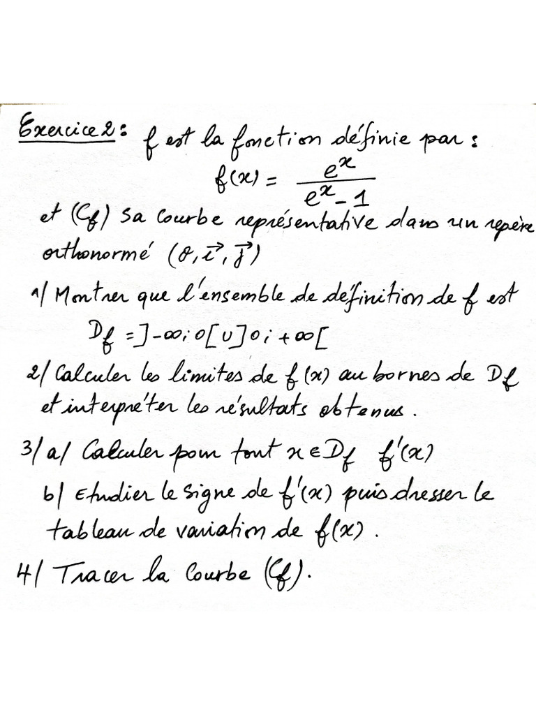 Etude des fonctions exponentielles exercice 2 1 pdf