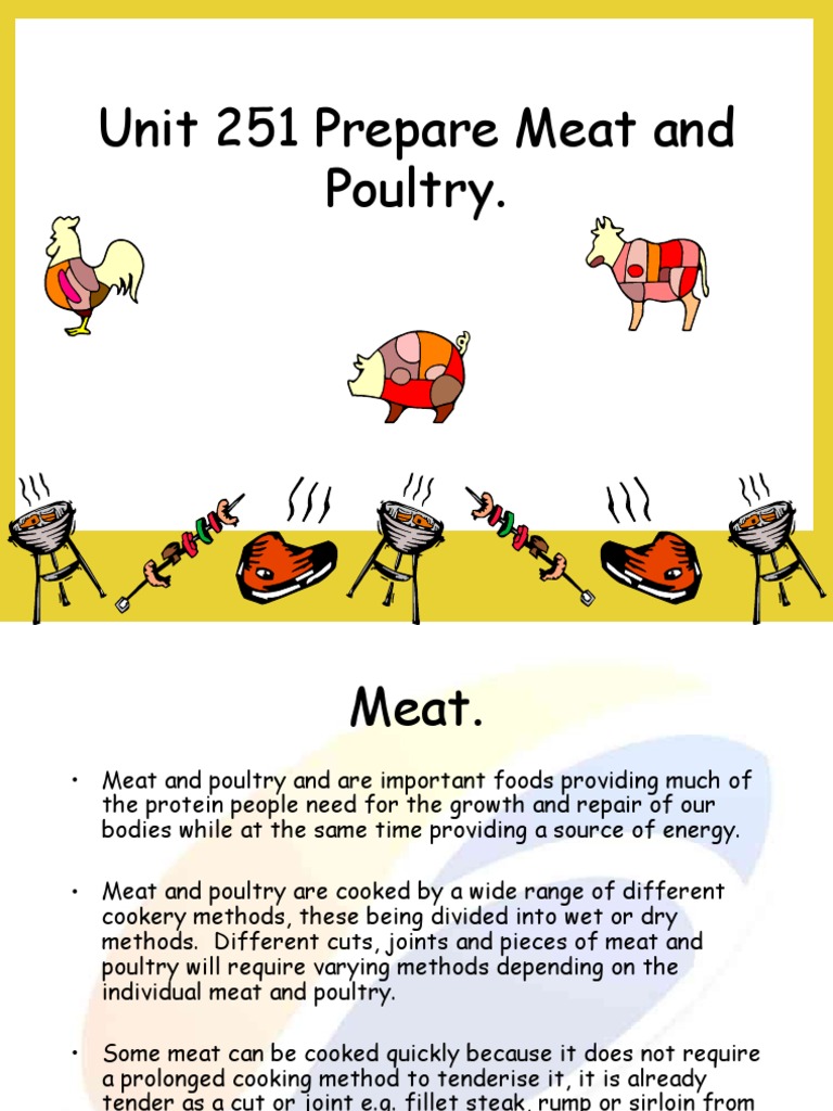Meat and Poultry Preparation Guide | PDF | Steak | Beef
