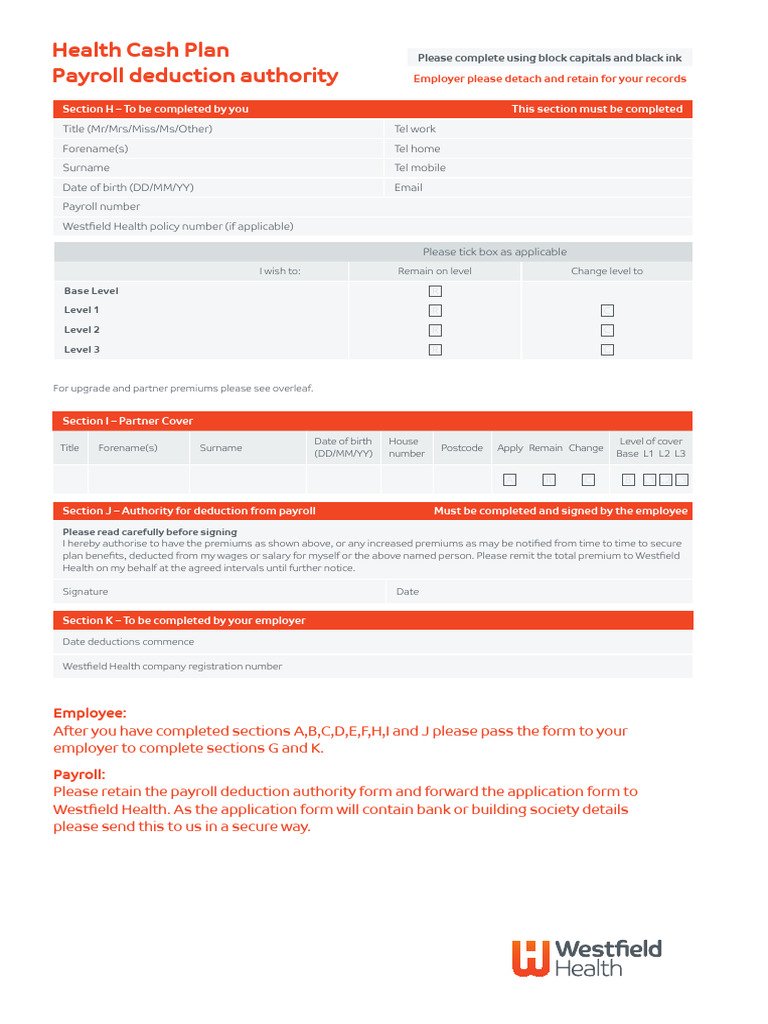 Westfield Payroll Form | Download Free PDF | Payroll | Employment