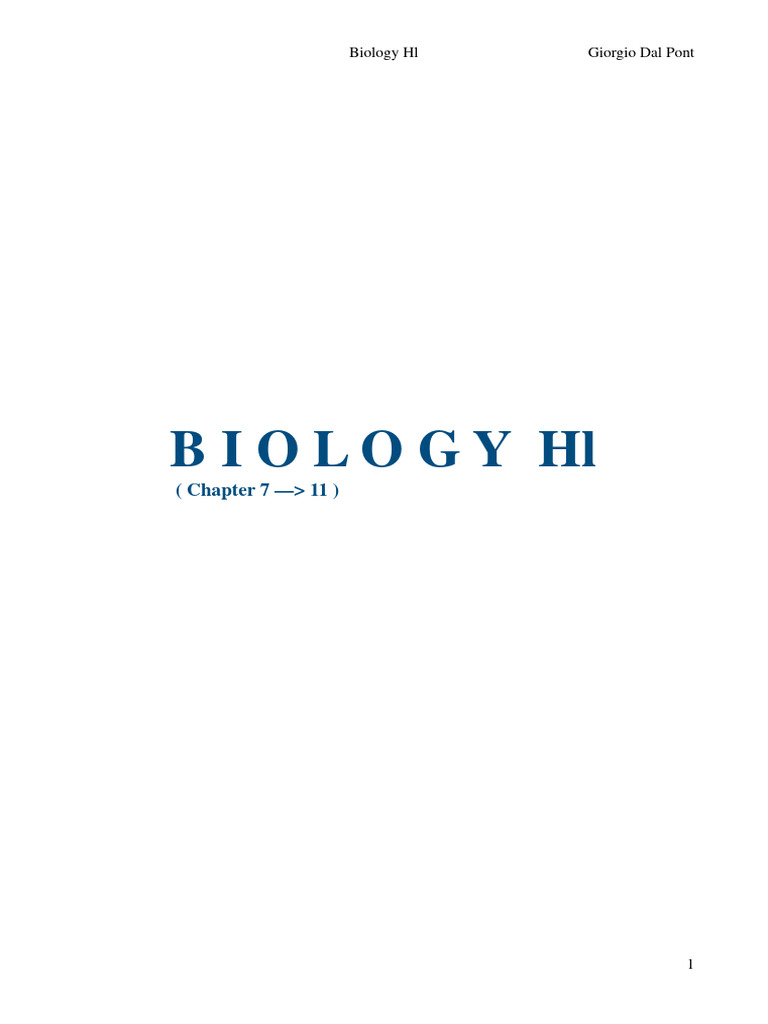 Biology HL Complete Notes Compressed 240404 164705 | PDF | Cellular ...