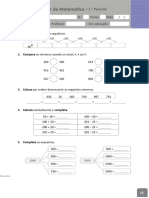 Avaliação Intercalar de Matemática - 1.º Período 3º Ano Mat