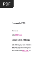 Comments in HTML