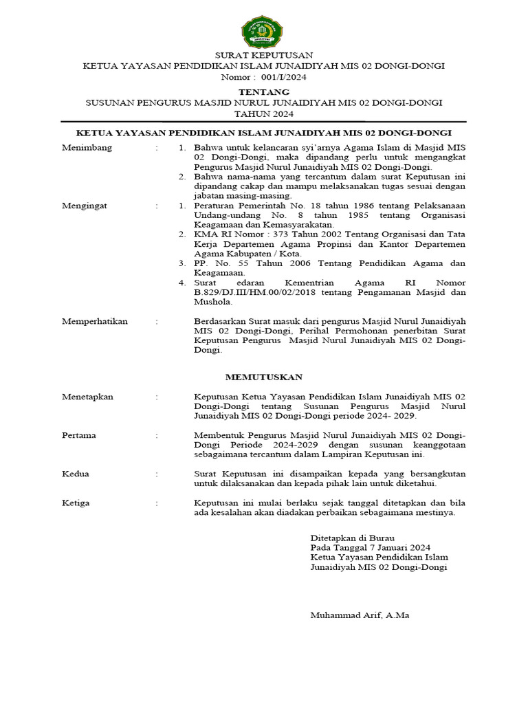 Sk Pengurus Masjid Pdf