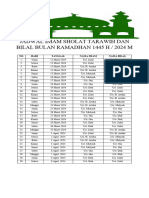 Jadwal Imam Tarawih