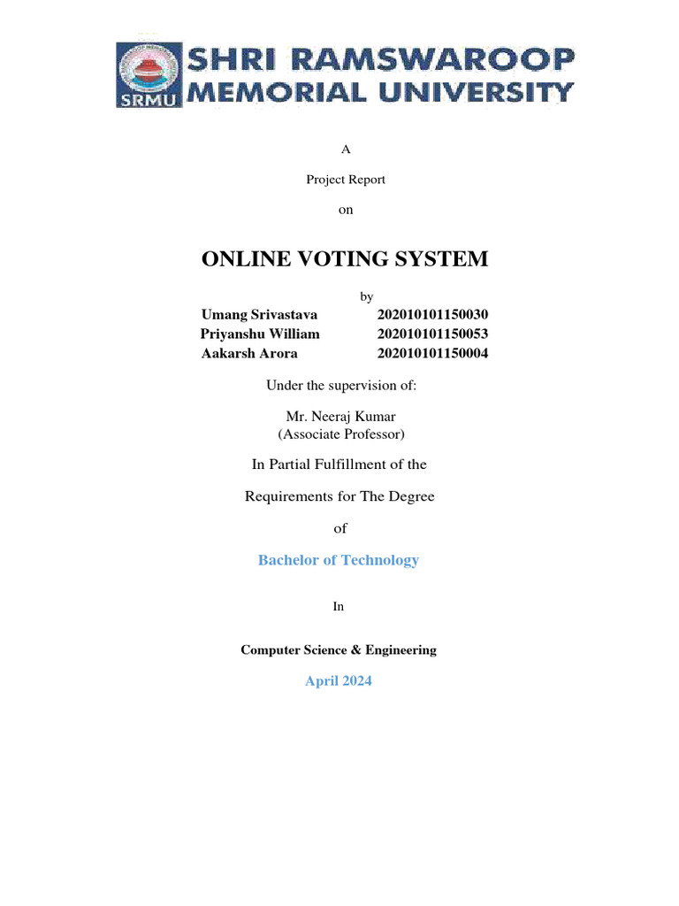 Online Voting System Report | PDF | World Wide Web | Internet & Web