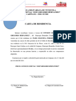 Carta de Residencia Jose Gregorio