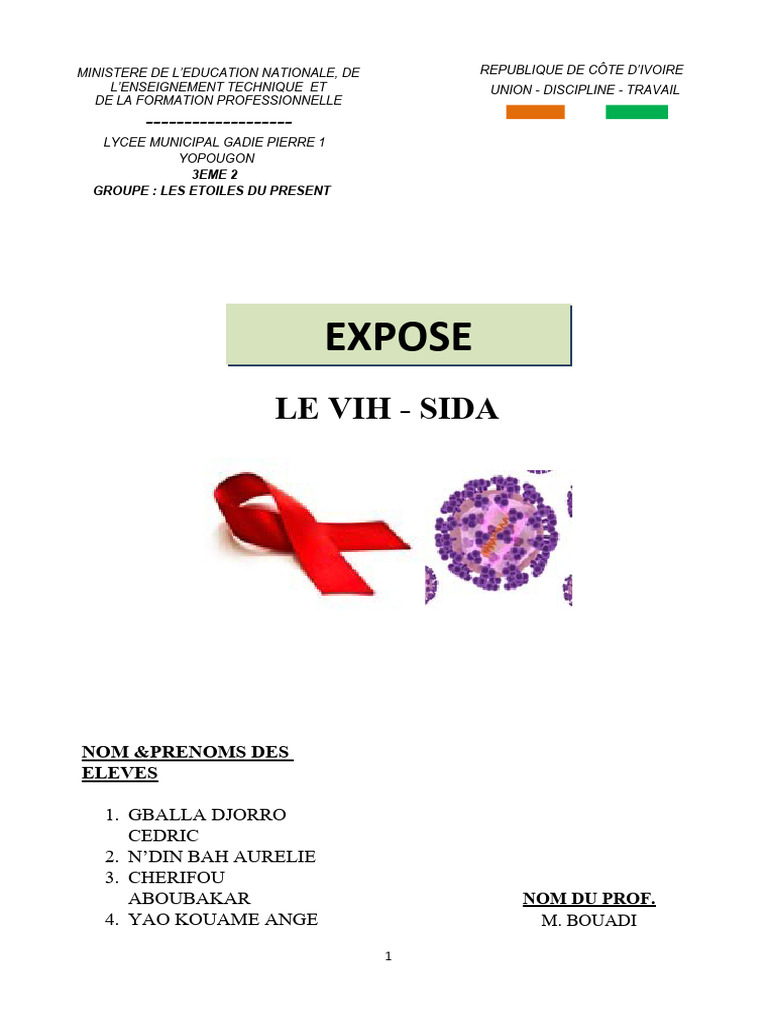 Exposé sur le VIH/SIDA en milieu scolaire | PDF | VIH | SIDA