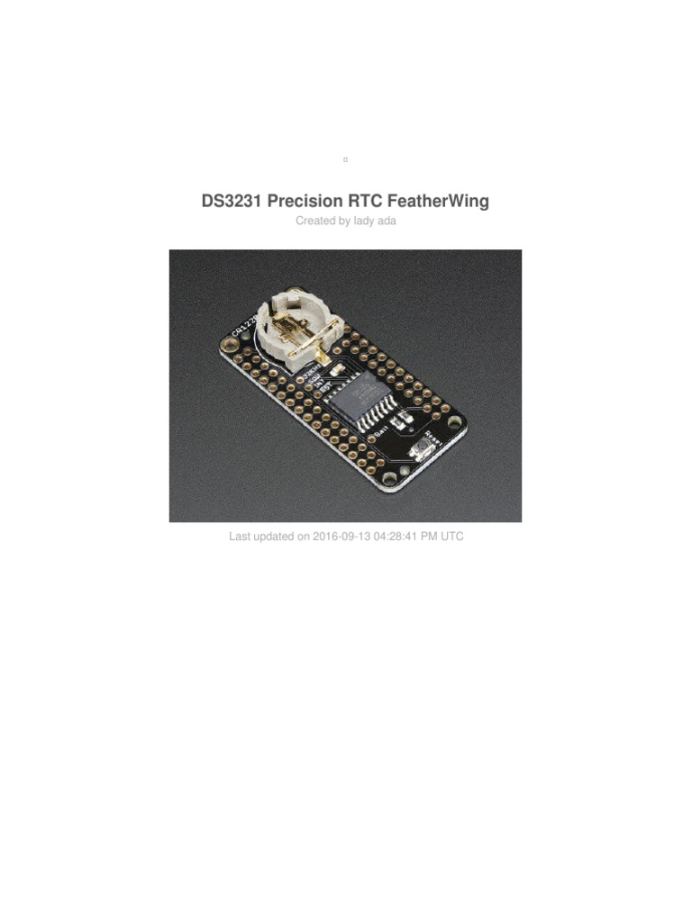 DS3231 Precision RTC FeatherWing Guide | PDF | Computer Science ...
