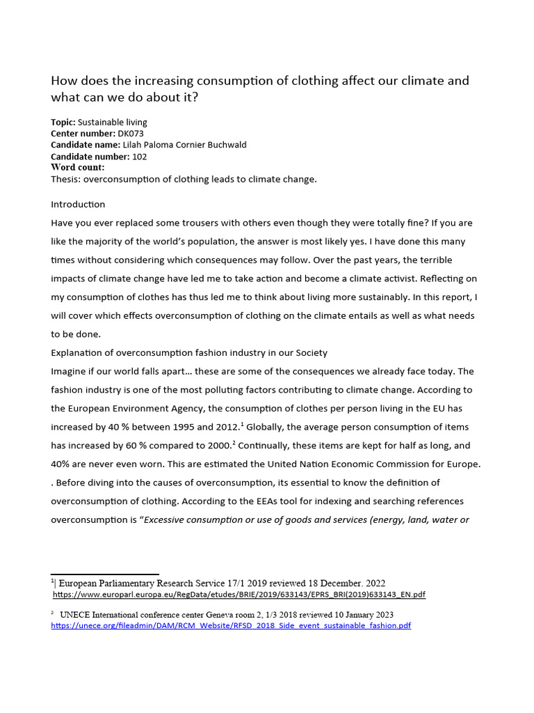 Impact of Fast Fashion on Climate Change | PDF | Fashion | Sustainability