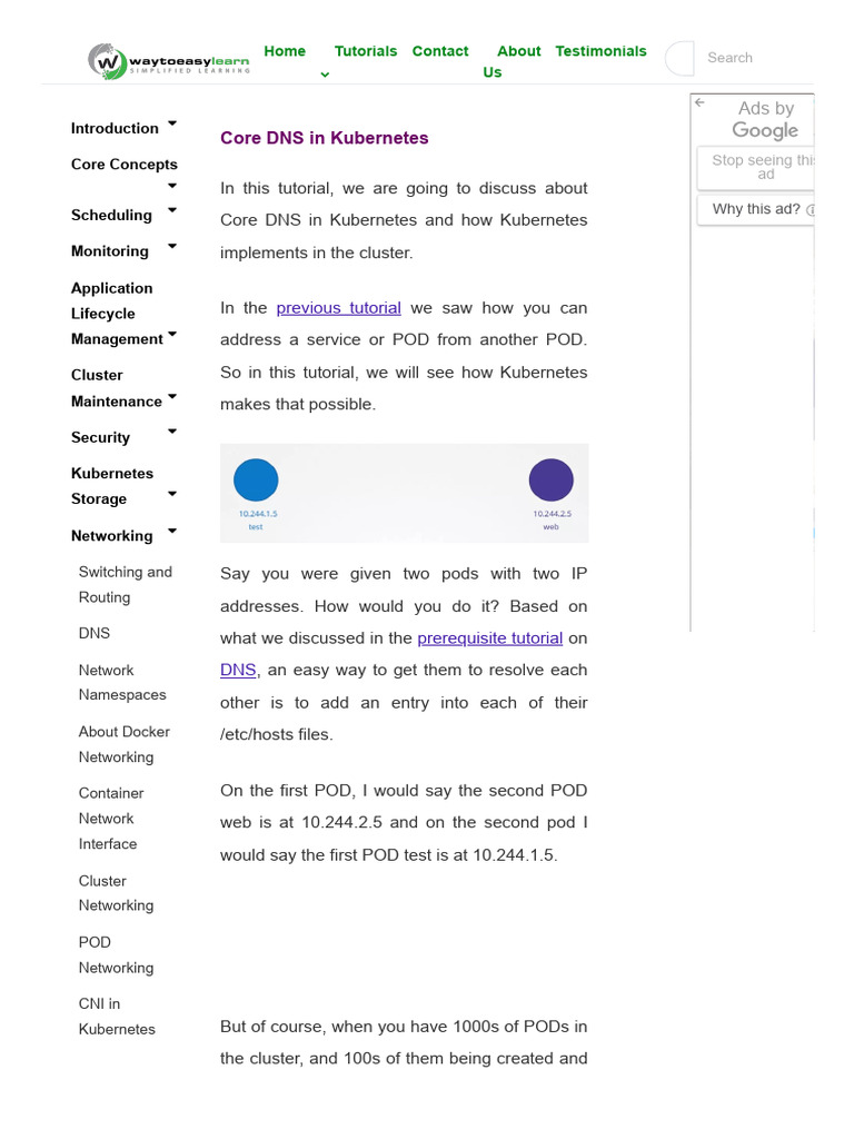 CoreDNS Setup in Kubernetes Explained | PDF | Domain Name System ...