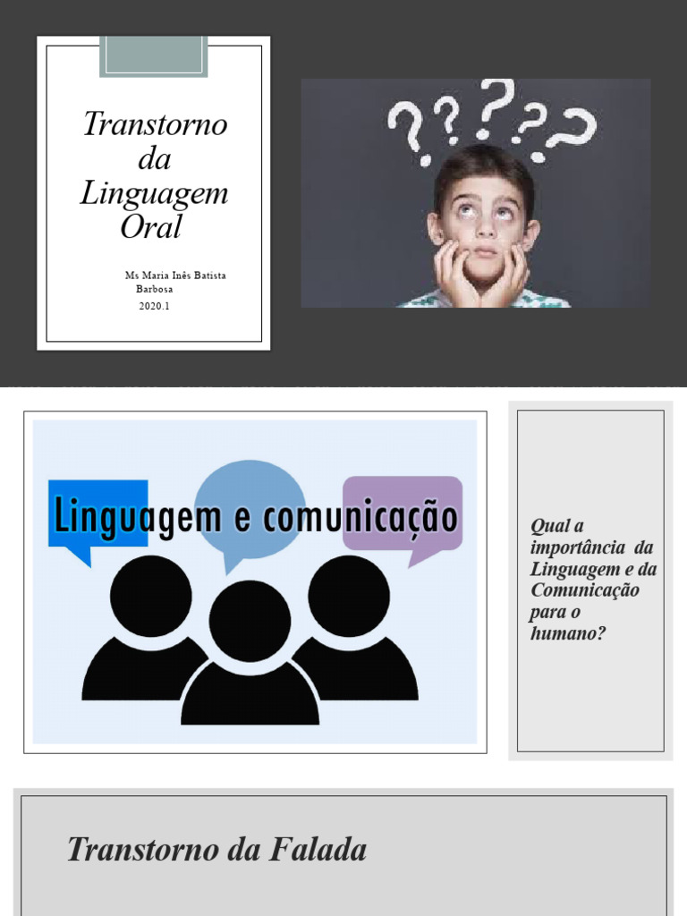 Transtorno da Linguagem Oral em Crianças | PDF | Aquisição de linguagem ...