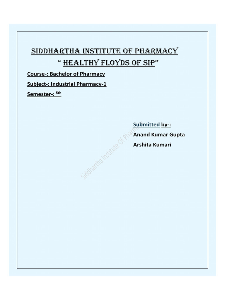 Unit 3 Industrial Pharmacy 1 Study Pharmacy Pdf