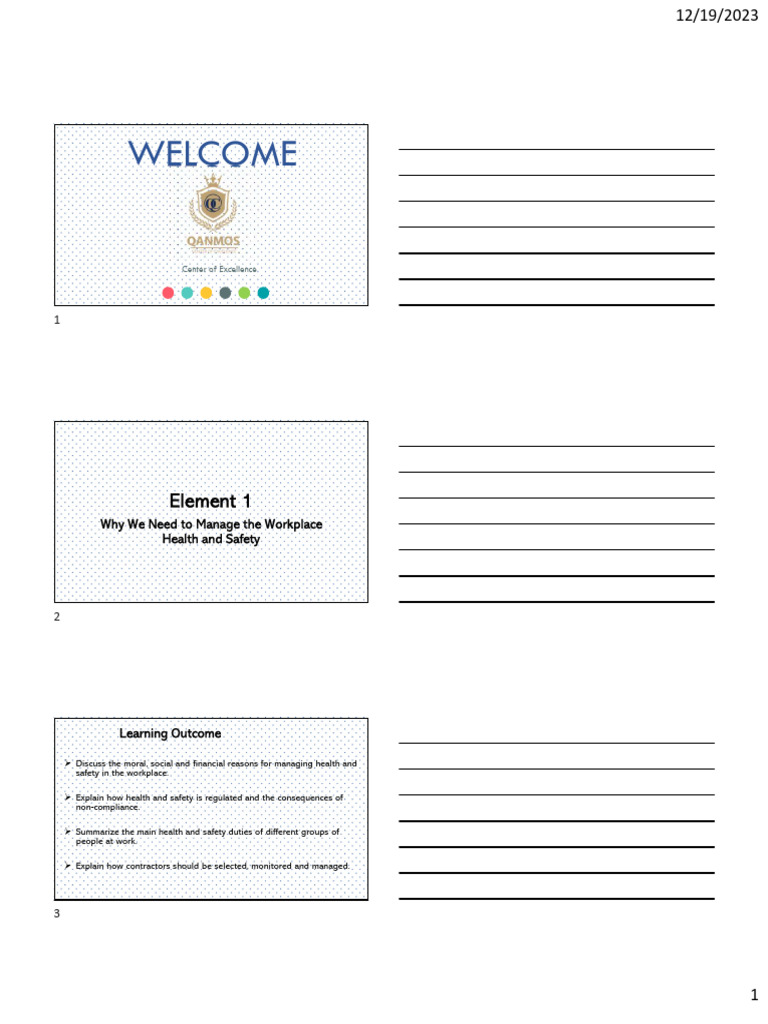 Chapter 01 Slides Pdf Occupational Safety And Health Employment