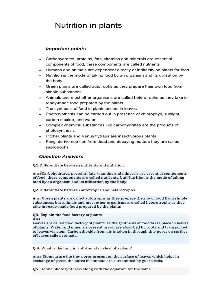 NUTRITION IN PLANTS CLASS 7 EXTRA QUESTIONS WITH ANSWERS MCQ PDF DOWNLOAD visual data 8