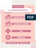 Cartaz formas de pagamento delicado rosa
