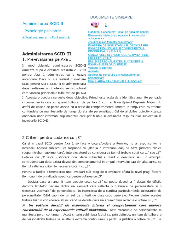 Administrarea SCID II | PDF