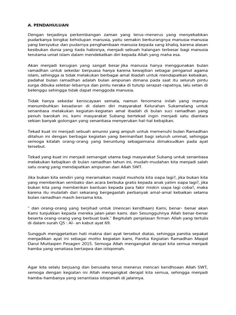 Proposal Kegiatan Ramadhan 2023 Pdf