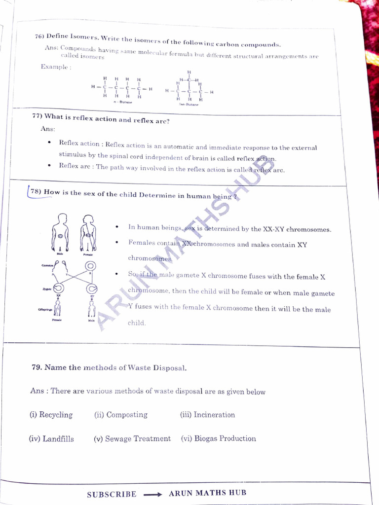 Isomers, Reflex Actions, and Waste Disposal Methods | PDF | Cellular ...