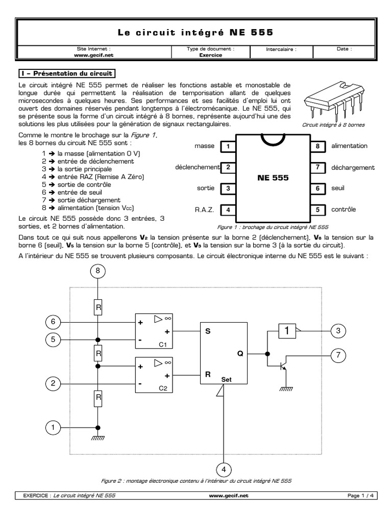 Exercice sur le circuit NE 555 | PDF | Circuit électronique | Électronique