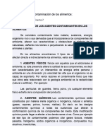 Contaminación de Los Alimentos