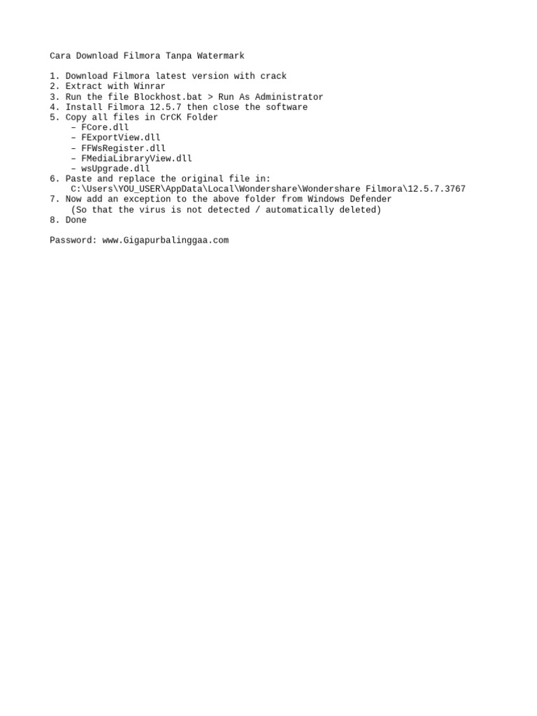 Cara Download Filmora Tanpa Watermark PDF