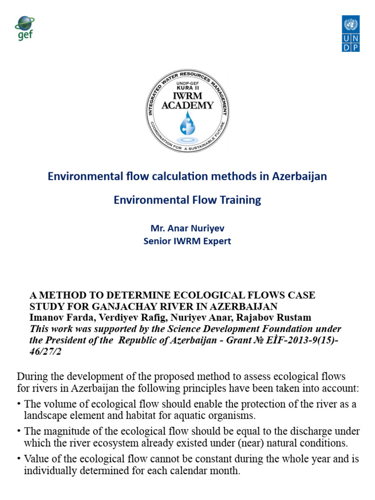 Ecological Flow Assessment for Ganjachay | PDF | Ecology | River