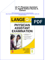 Textbook Ebook Lange Qa Physician Assistant Examination Eighth Edition Rachel A Carlson All Chapter PDF