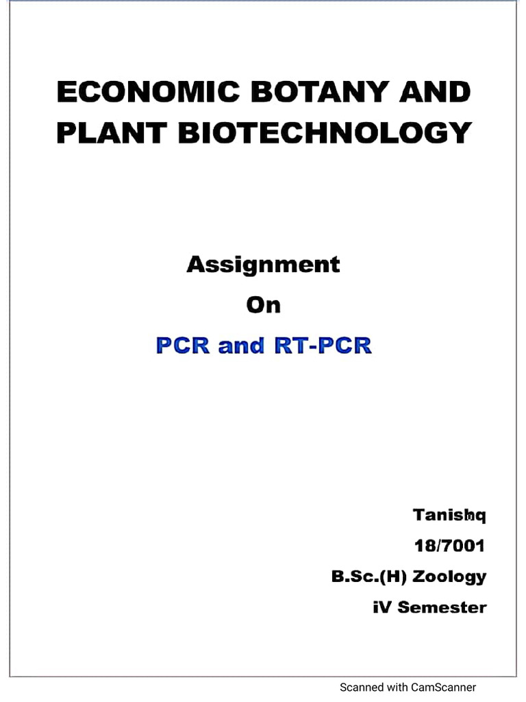 Assignment On PCR and RT-PCR | PDF