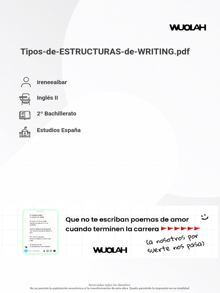 Estructuras de Writing para B1/B2 | PDF