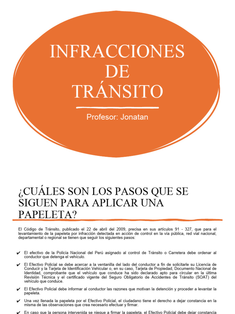 Infracciones De Transito Pdf Policía Tráfico