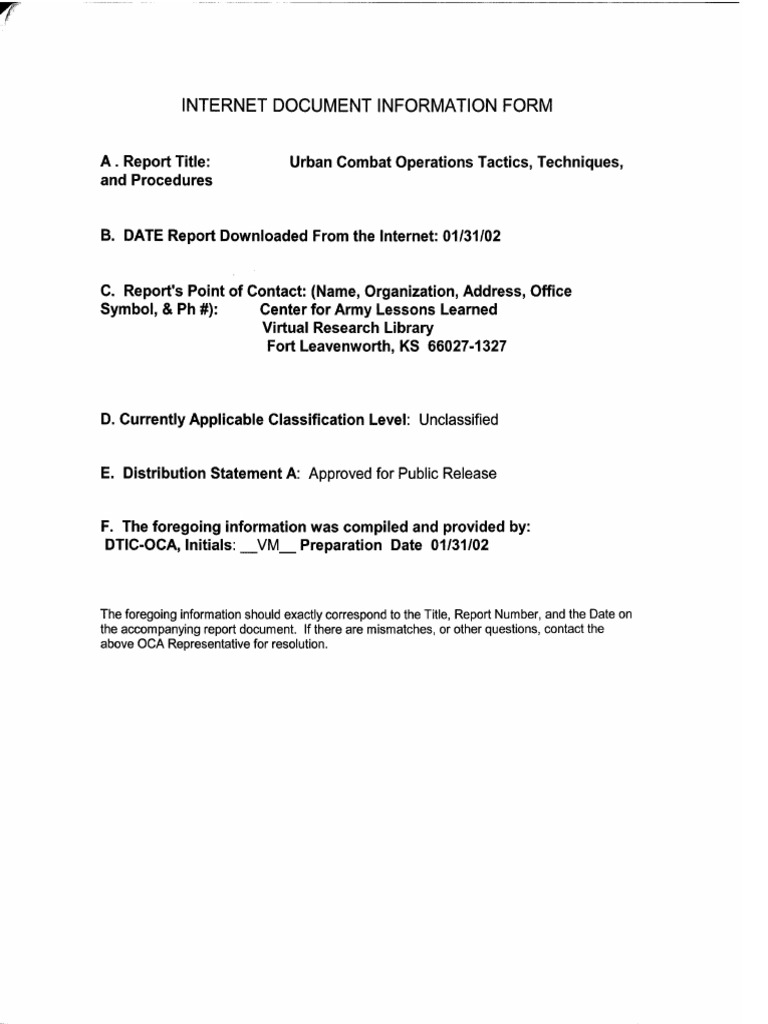 ADA398575 | PDF | Ammunition | Infantry
