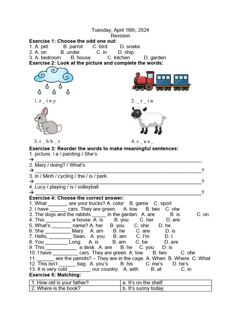 Revision 16-04-2024 - Tuesday | PDF | Zoology | Animals And Humans
