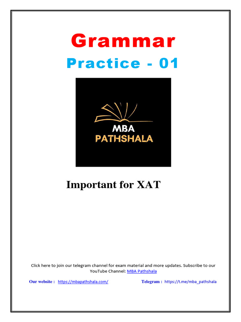 Grammar Practice for XAT Preparation | PDF | Policy