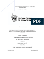 Actividades Didácticas en La Adquisición de La Lectoescritura en Alumnos de Primer Grado de Educación